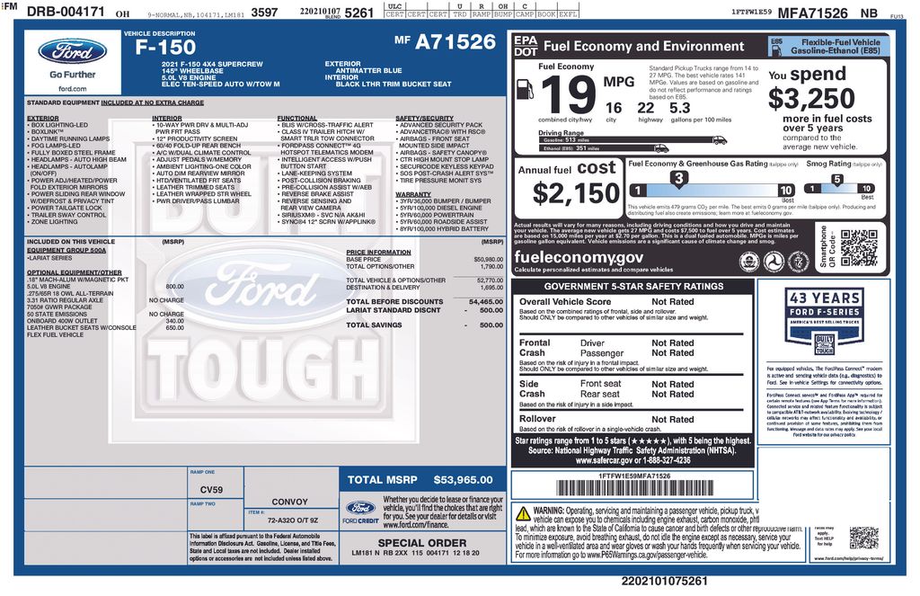 used 2021 Ford F-150 car, priced at $42,000