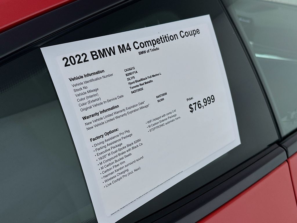 used 2022 BMW M4 car, priced at $67,999