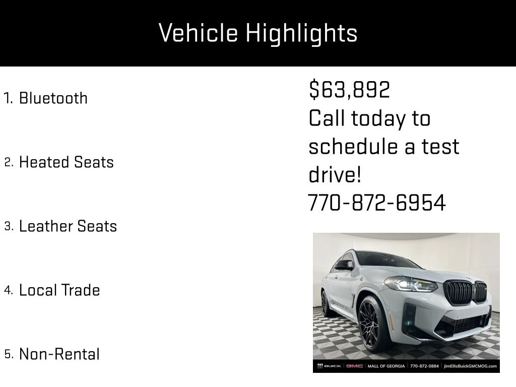 used 2023 BMW X4 M car, priced at $63,892