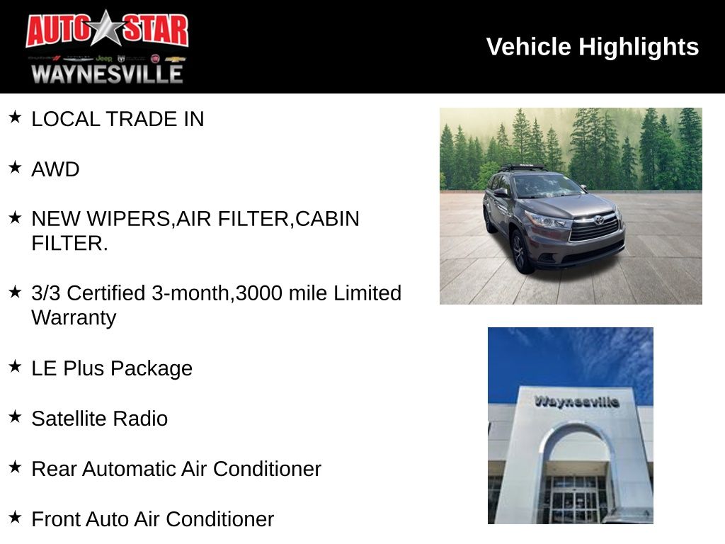 used 2016 Toyota Highlander car, priced at $20,800