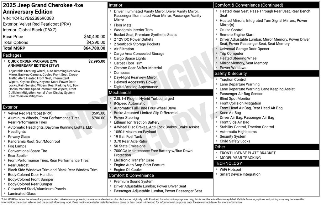 new 2025 Jeep Grand Cherokee car, priced at $55,829