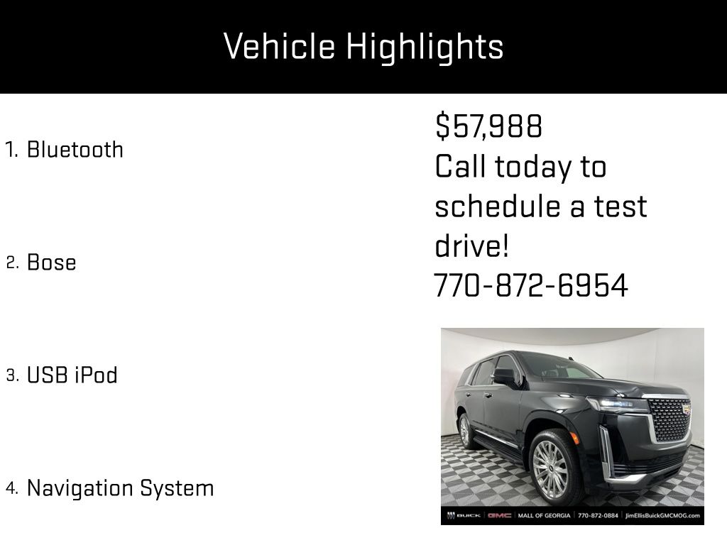 used 2021 Cadillac Escalade car, priced at $57,988