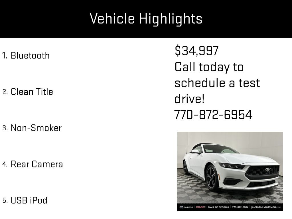 used 2024 Ford Mustang car, priced at $34,997