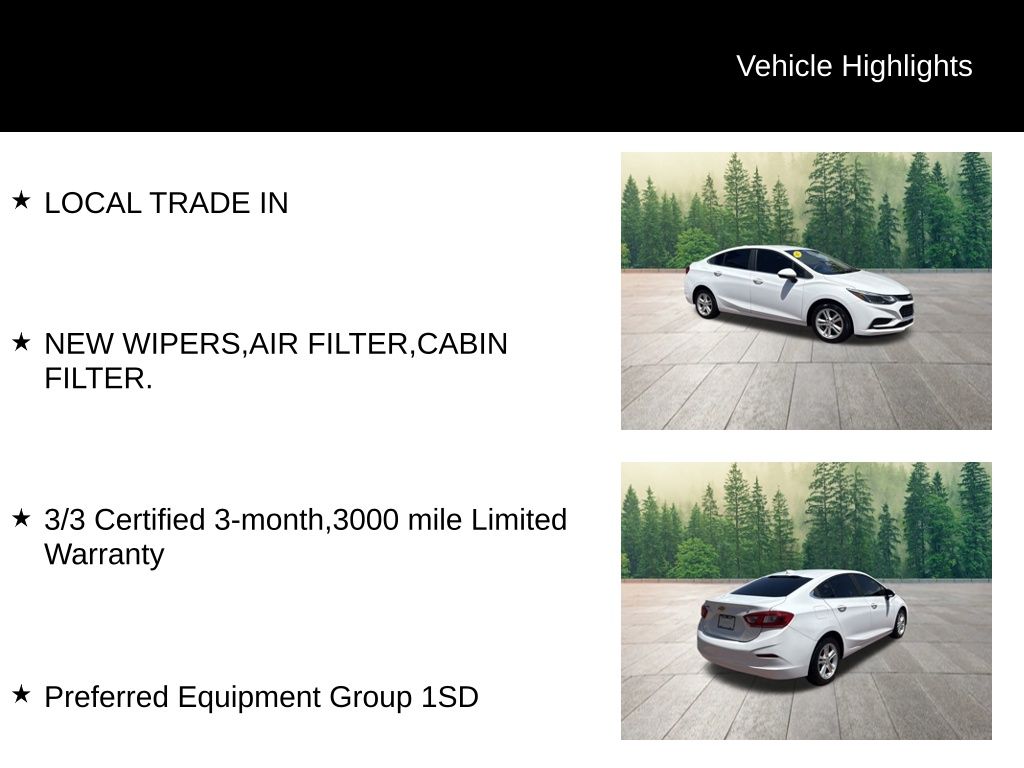 used 2017 Chevrolet Cruze car, priced at $10,400