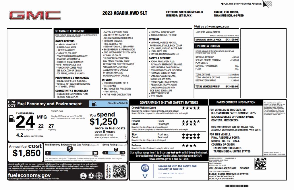 used 2023 GMC Acadia car, priced at $25,000