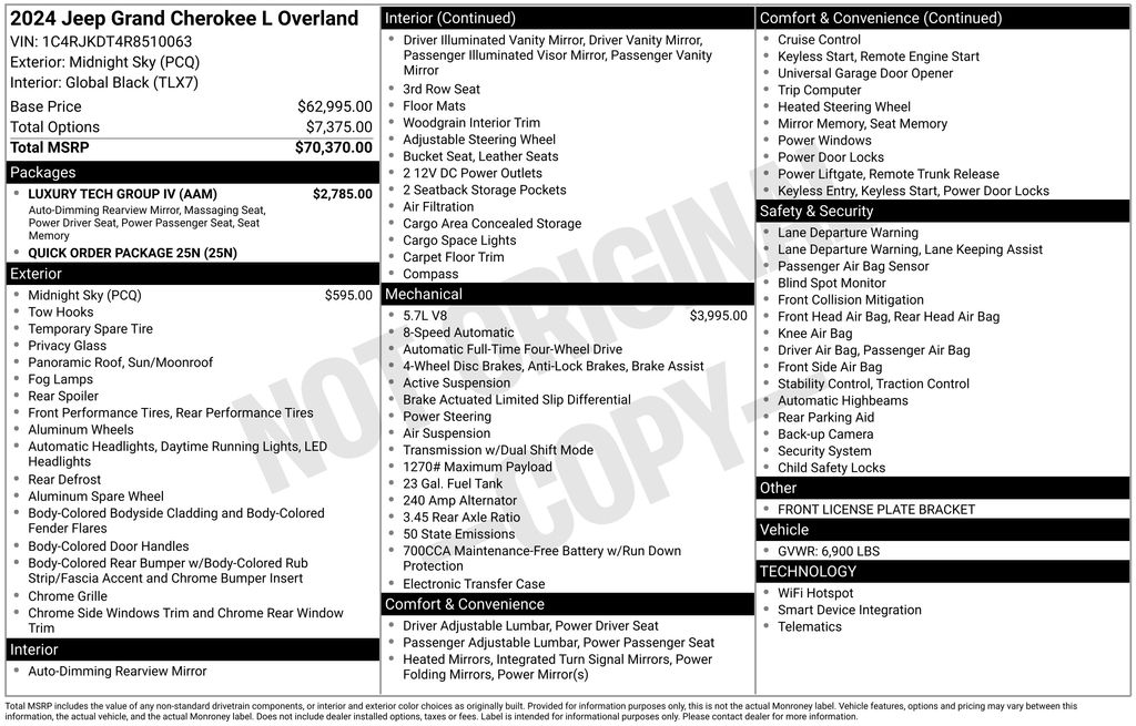 new 2024 Jeep Grand Cherokee L car, priced at $65,451