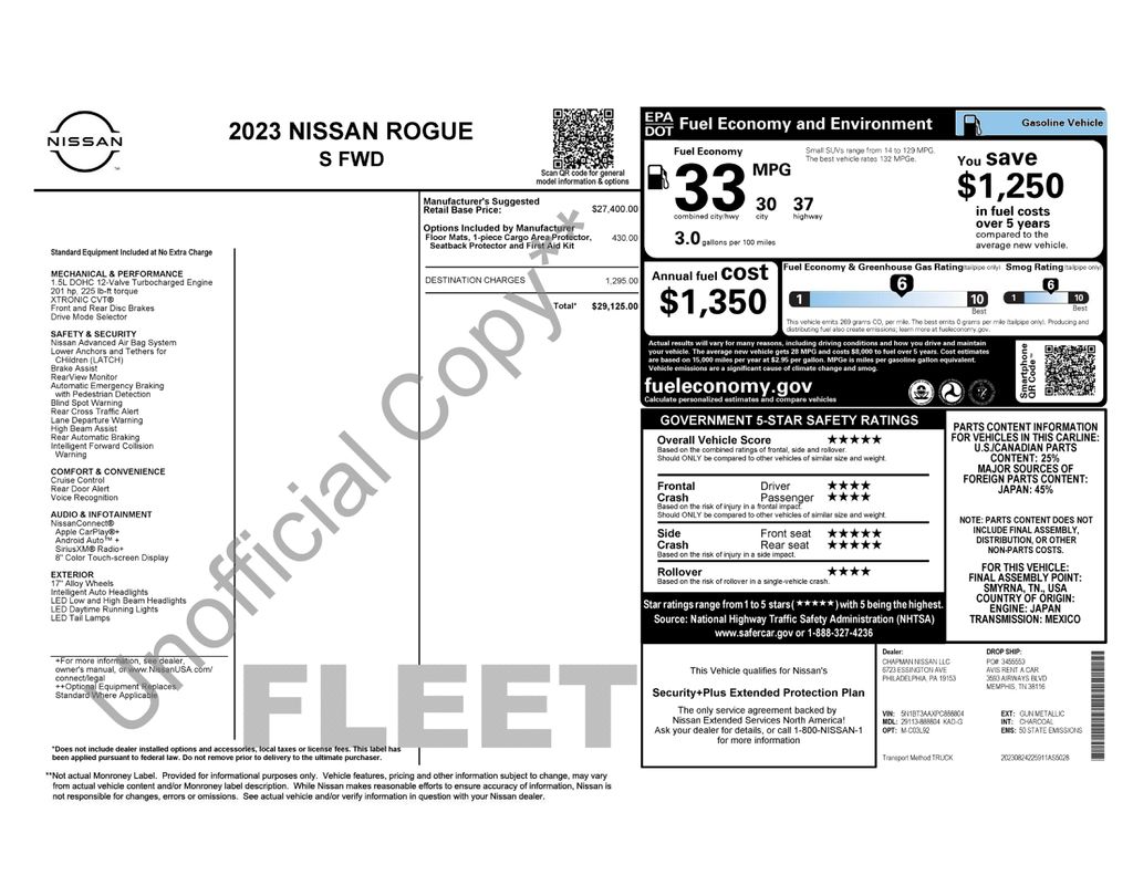 used 2023 Nissan Rogue car, priced at $20,000