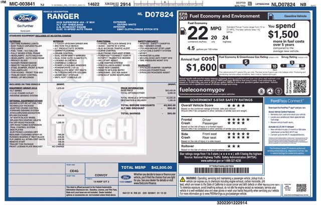 used 2022 Ford Ranger car, priced at $27,799
