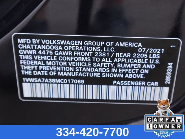 used 2021 Volkswagen Passat car, priced at $18,400