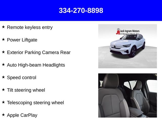 used 2023 Volvo XC40 Recharge Pure Electric car, priced at $39,797