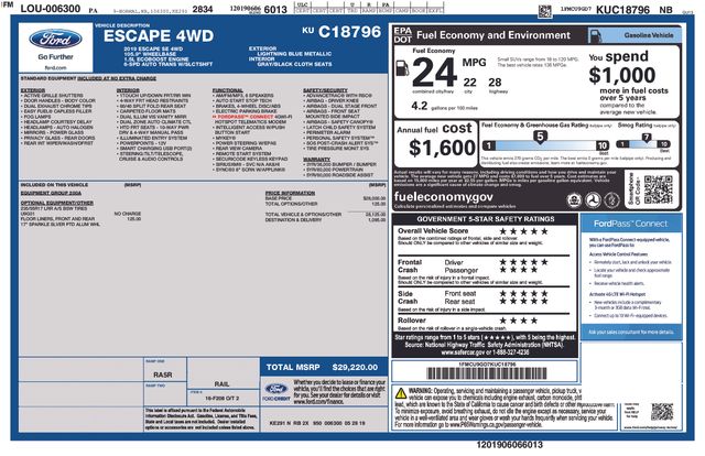 used 2019 Ford Escape car, priced at $13,499