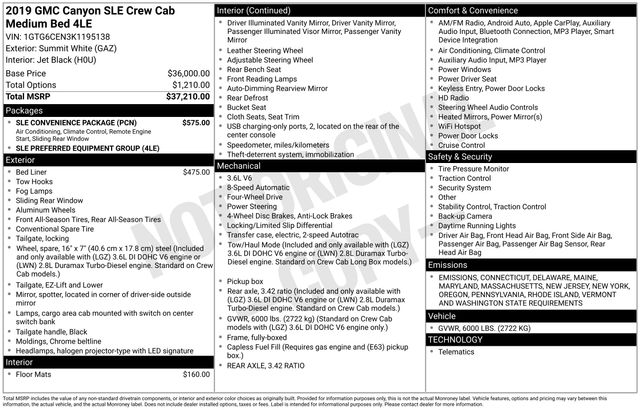 used 2019 GMC Canyon car, priced at $24,499