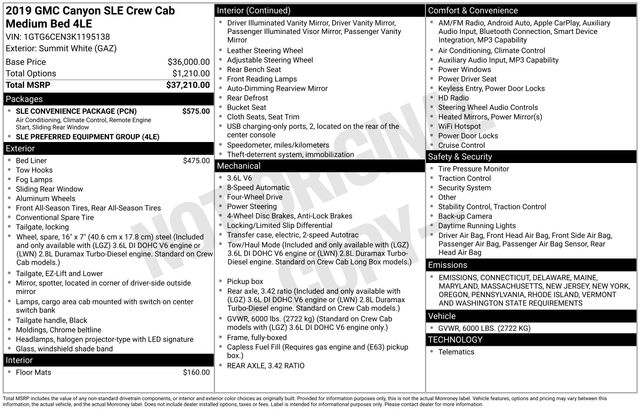 used 2019 GMC Canyon car, priced at $23,888
