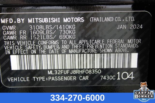 used 2024 Mitsubishi Mirage G4 car, priced at $15,750