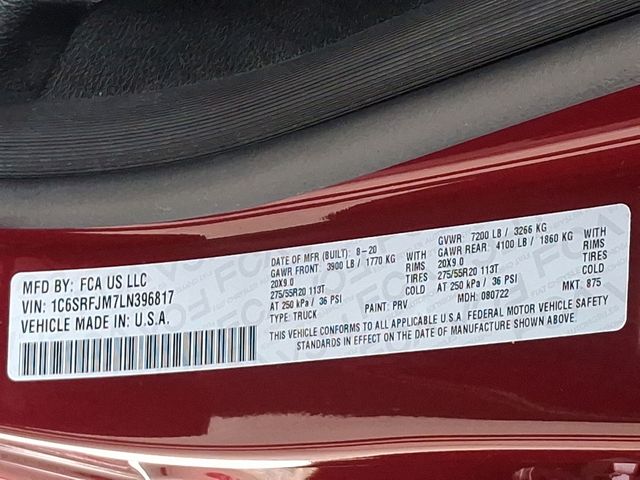 used 2020 Ram 1500 car, priced at $37,756