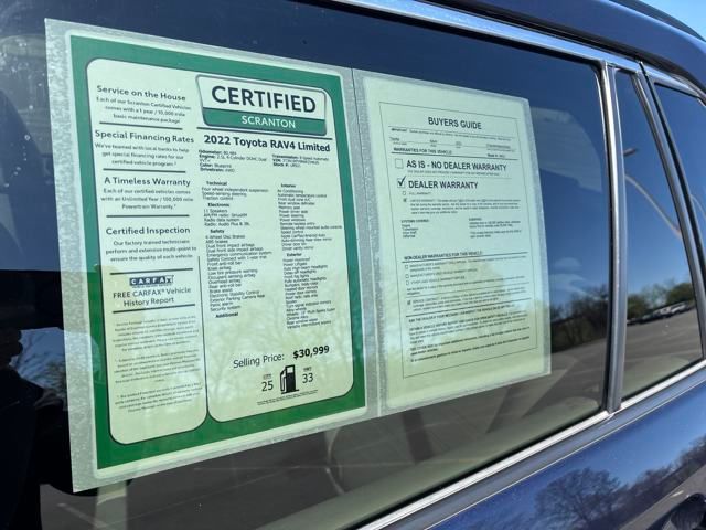 used 2022 Toyota RAV4 car, priced at $29,765