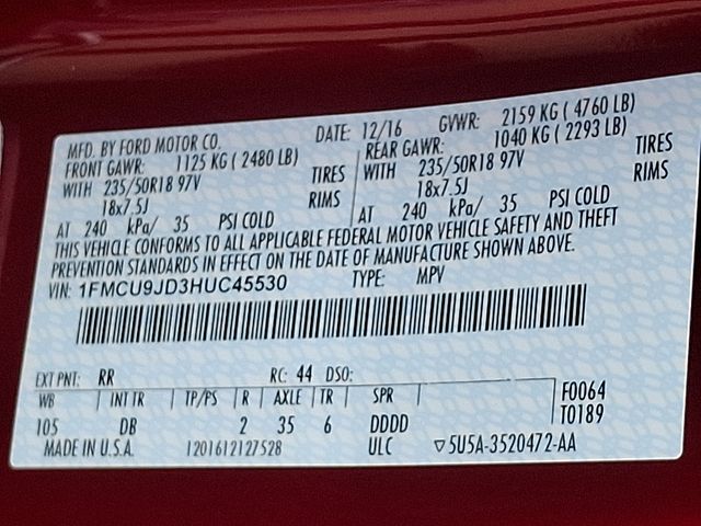 used 2017 Ford Escape car, priced at $15,859
