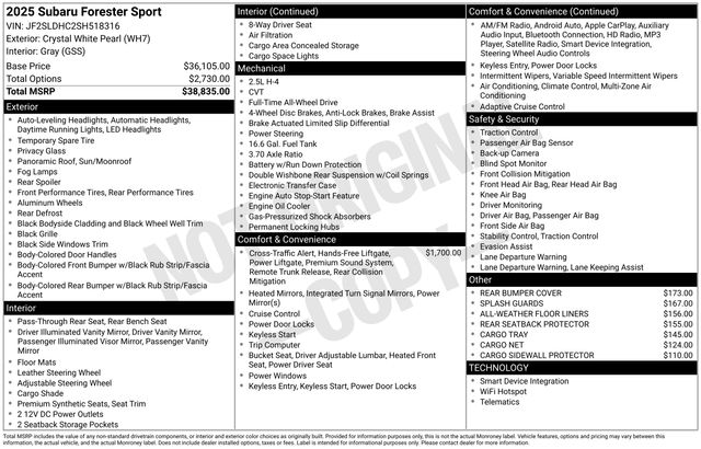 used 2025 Subaru Forester car, priced at $35,199