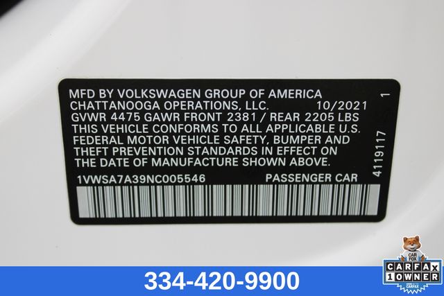 used 2022 Volkswagen Passat car, priced at $21,999