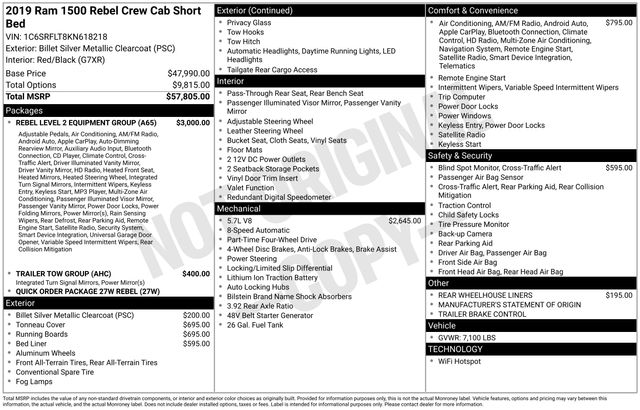 used 2019 Ram 1500 car, priced at $34,599