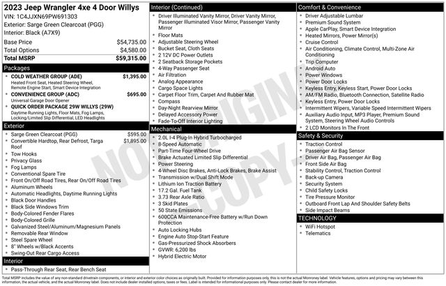 used 2023 Jeep Wrangler car, priced at $34,599