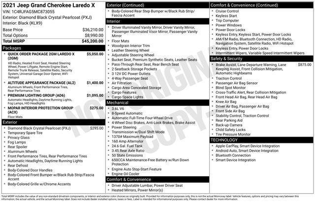 used 2021 Jeep Grand Cherokee car, priced at $24,999