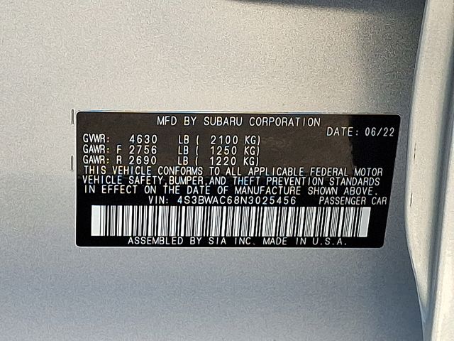 used 2022 Subaru Legacy car, priced at $22,513