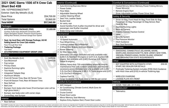 used 2021 GMC Sierra 1500 car, priced at $42,999