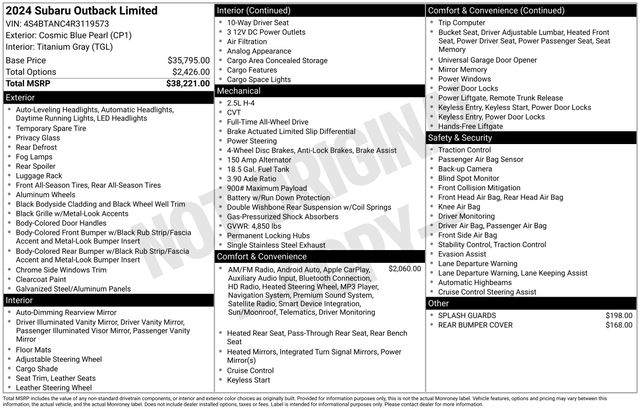 used 2024 Subaru Outback car, priced at $32,499