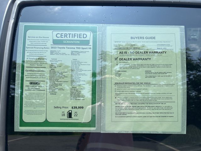 used 2023 Toyota Tacoma car, priced at $39,689