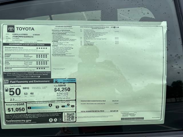 new 2025 Toyota Corolla Hybrid car, priced at $27,607