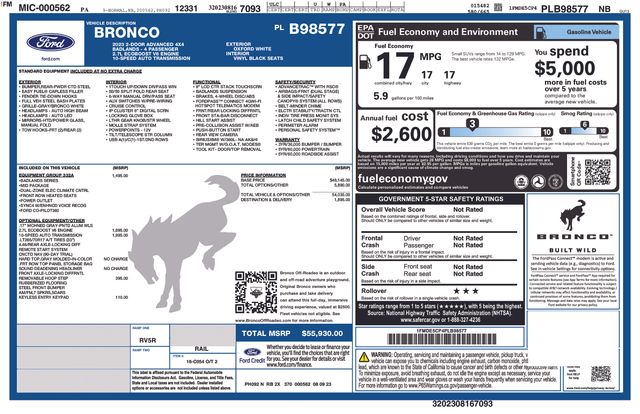 used 2023 Ford Bronco car, priced at $43,999