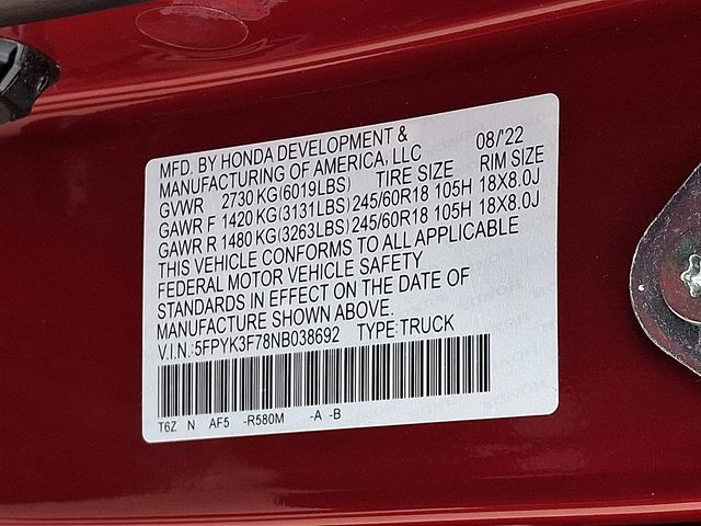 used 2022 Honda Ridgeline car, priced at $35,796