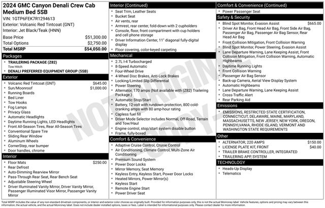 used 2024 GMC Canyon car, priced at $48,299