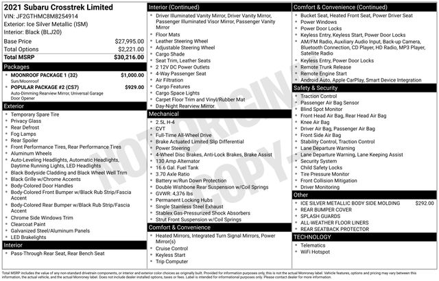 used 2021 Subaru Crosstrek car, priced at $25,499