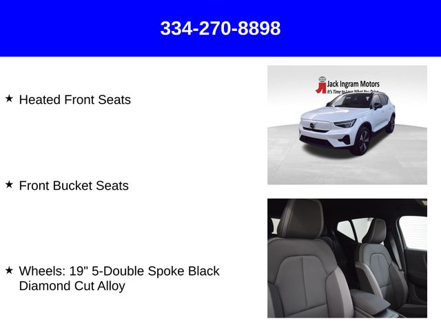 used 2023 Volvo XC40 Recharge Pure Electric car, priced at $39,797