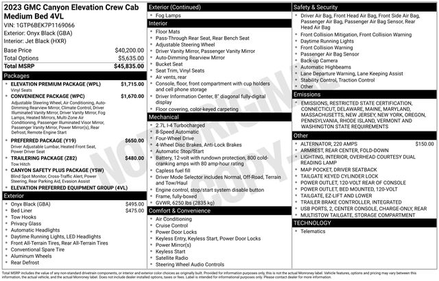 used 2023 GMC Canyon car, priced at $37,199